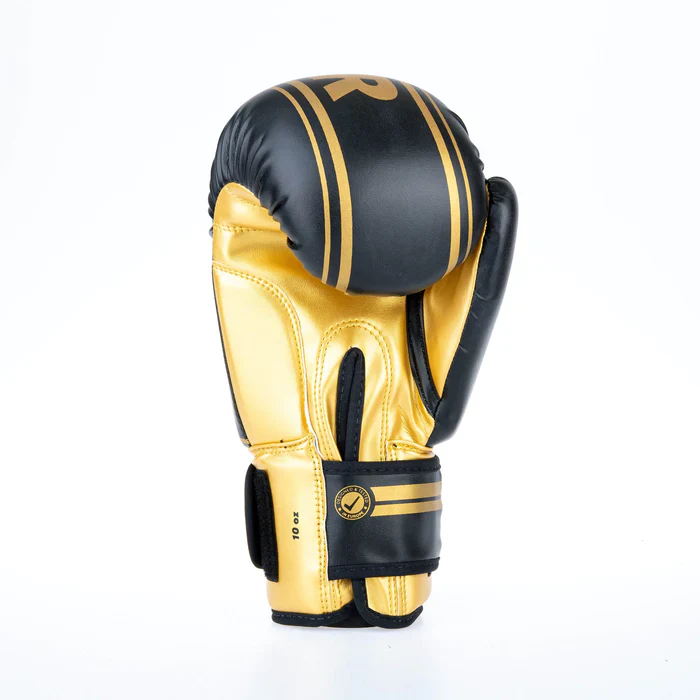 Fighter Boxing Gloves Basic Stripe - black/gold - Image 3