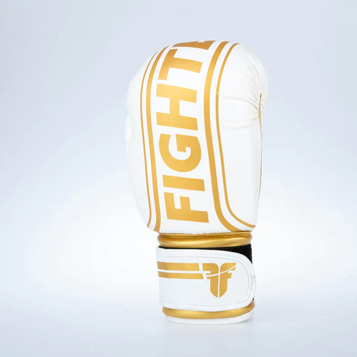 Fighter Boxing Gloves Basic Stripe - white/gold - Image 5