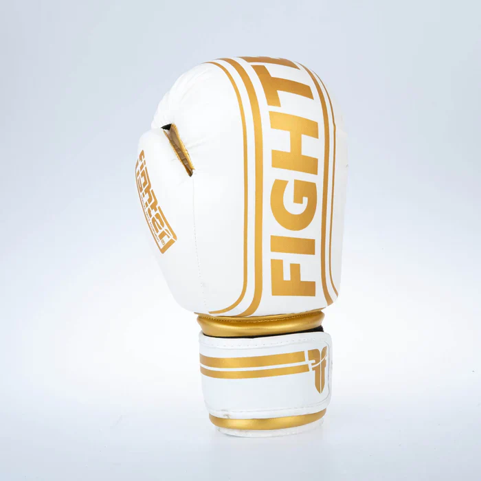 Fighter Boxing Gloves Basic Stripe - white/gold - Image 6