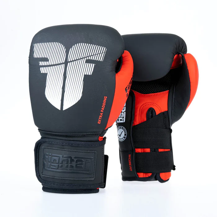 Fighter Boxing Gloves Secure Fit - black/red - Image 3