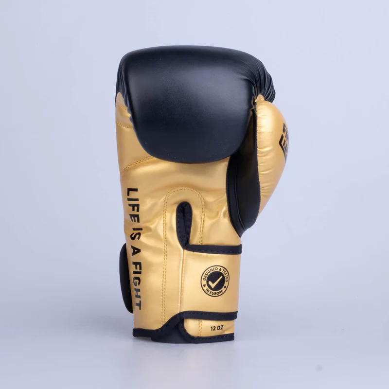 Fighter Boxing Gloves Training PU - black/gold, FBG-TRP-001 - Image 3