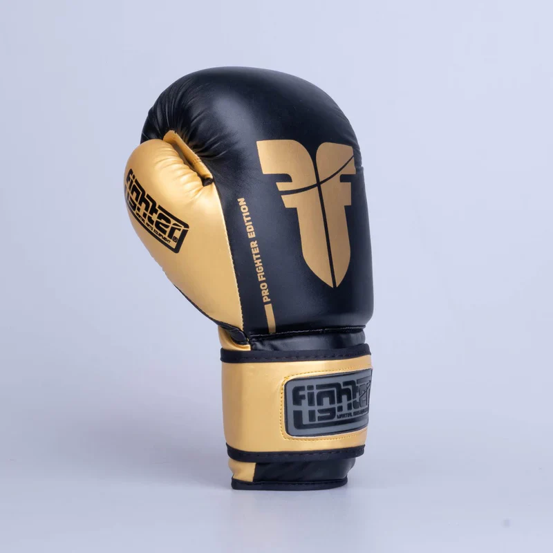 Fighter Boxing Gloves Training PU - black/gold, FBG-TRP-001 - Image 6