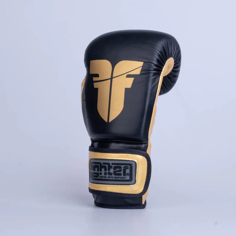 Fighter Boxing Gloves Training PU - black/gold, FBG-TRP-001 - Image 8