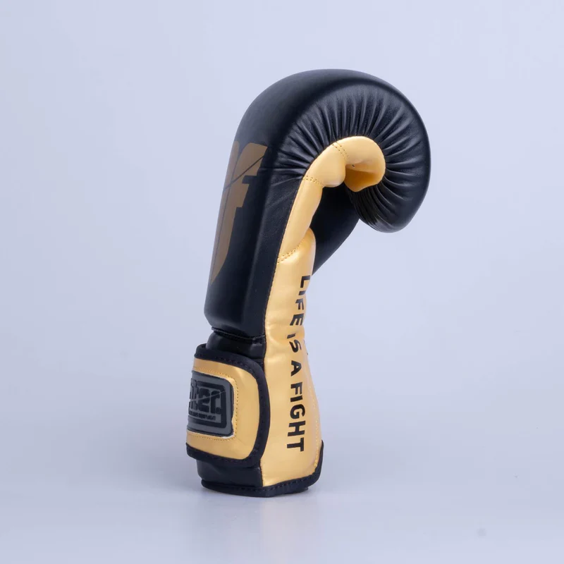 Fighter Boxing Gloves Training PU - black/gold, FBG-TRP-001 - Image 9