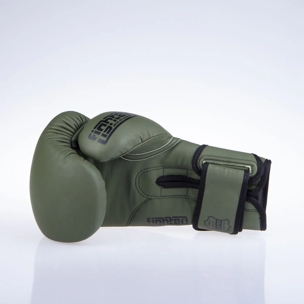 Fighter Sparring Boxing Gloves - khaki/black, FBG-002KB - Image 5