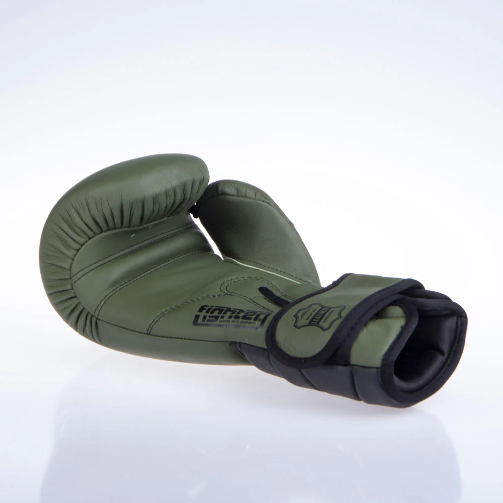 Fighter Sparring Boxing Gloves - khaki/black, FBG-002KB - Image 7