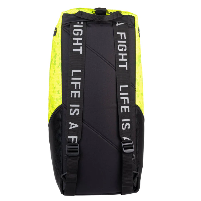 Fighter Sports Bag/Backpack - neon yellow honeycomb - Image 6