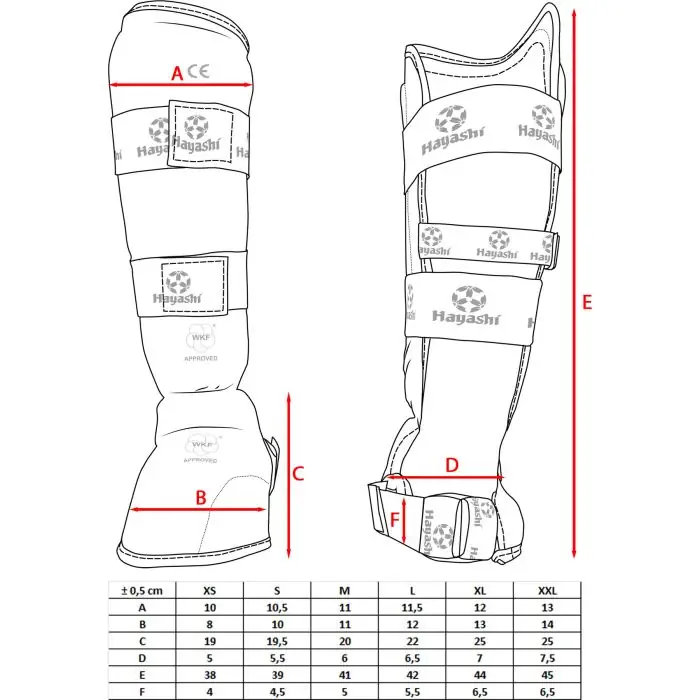 Hayashi WKF Foot and shin protection - Red, 343-4 - Image 6